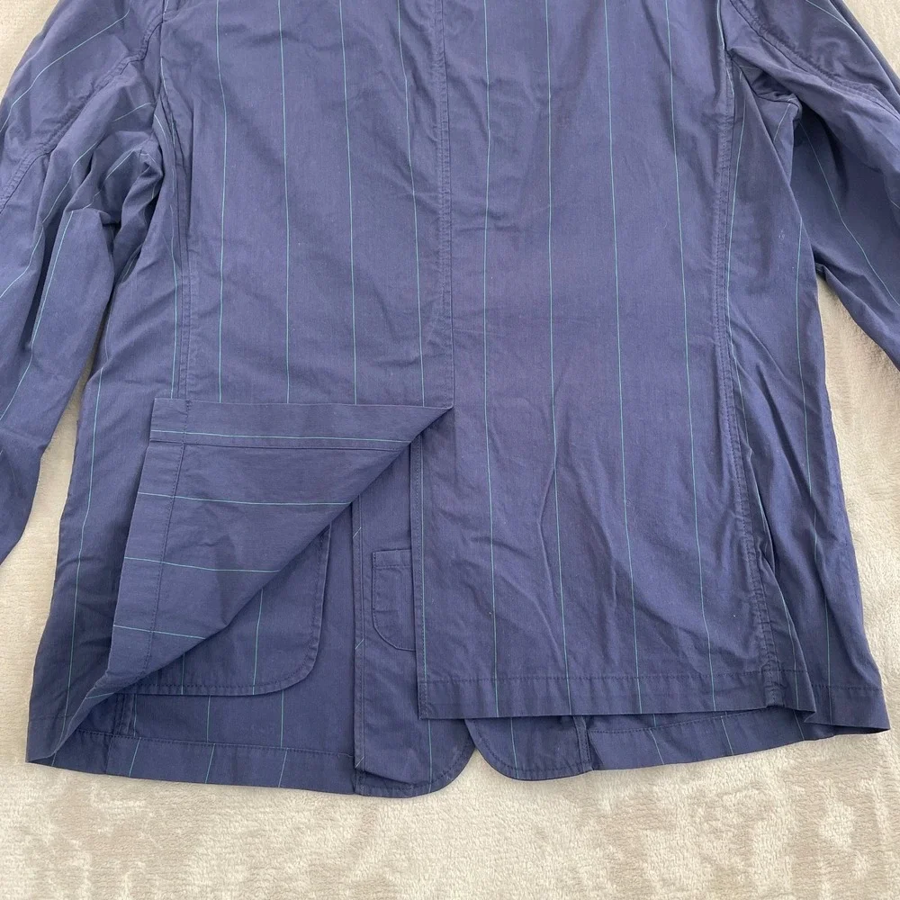 GAP 3 Button Jacket Blazer‎ Men 2XL Navy Blue Striped Cotton Work Office Preppy